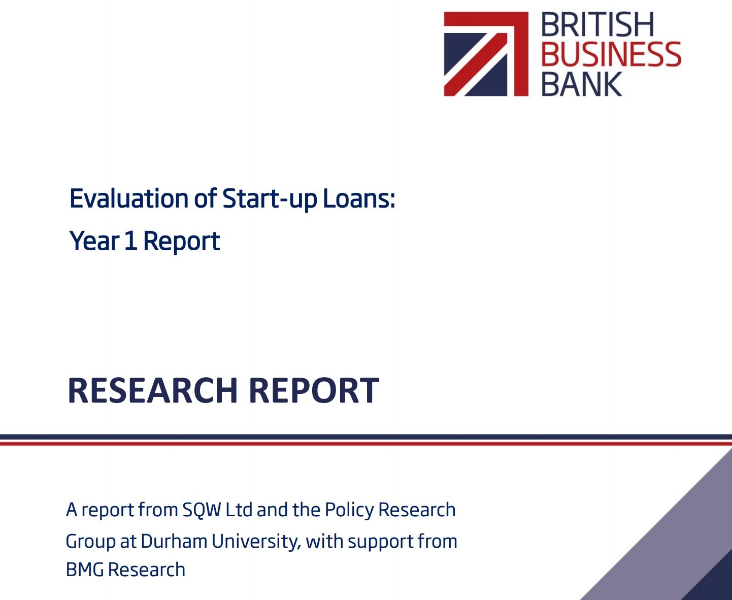 Cover for the Evaluation of Start-up Loans Year 1 Report February 2016 Cover