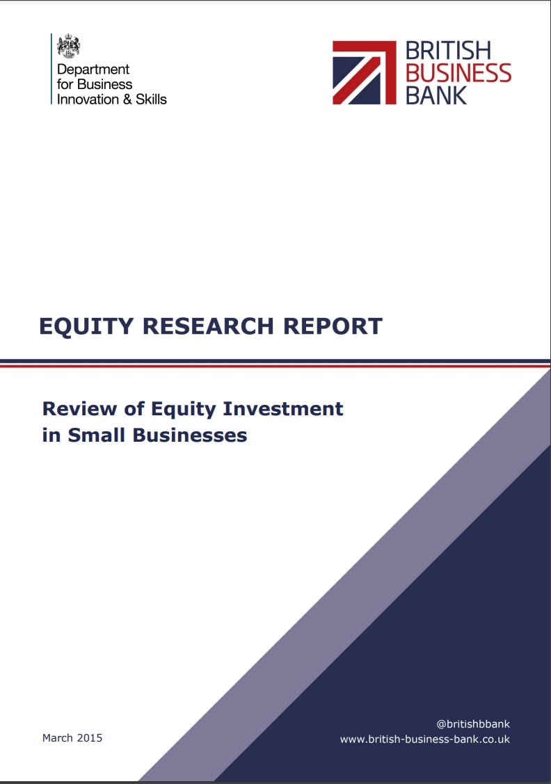 Equity research report Review of Equity Investment in Small Businesses Front Cover