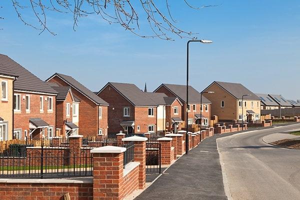 A street of new-build properties