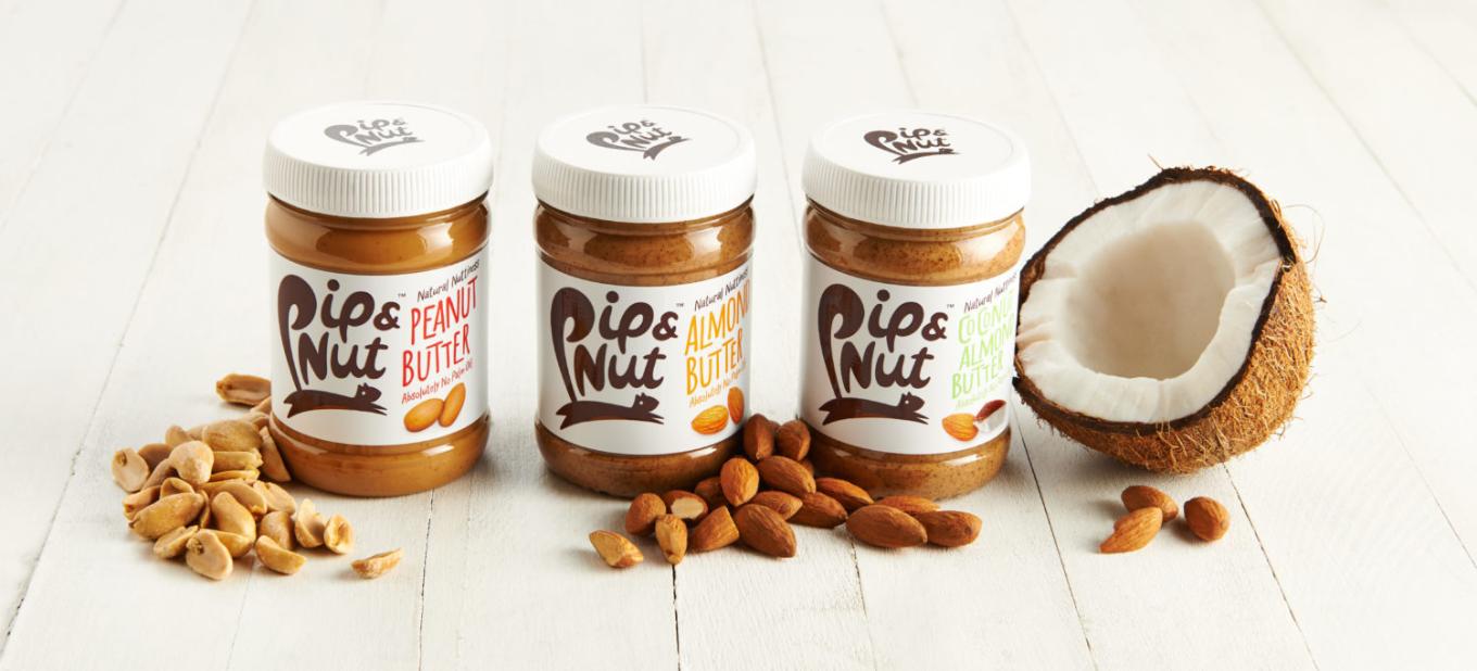 3 jars of Pip and Nut almond and peanut butter and half a coconut