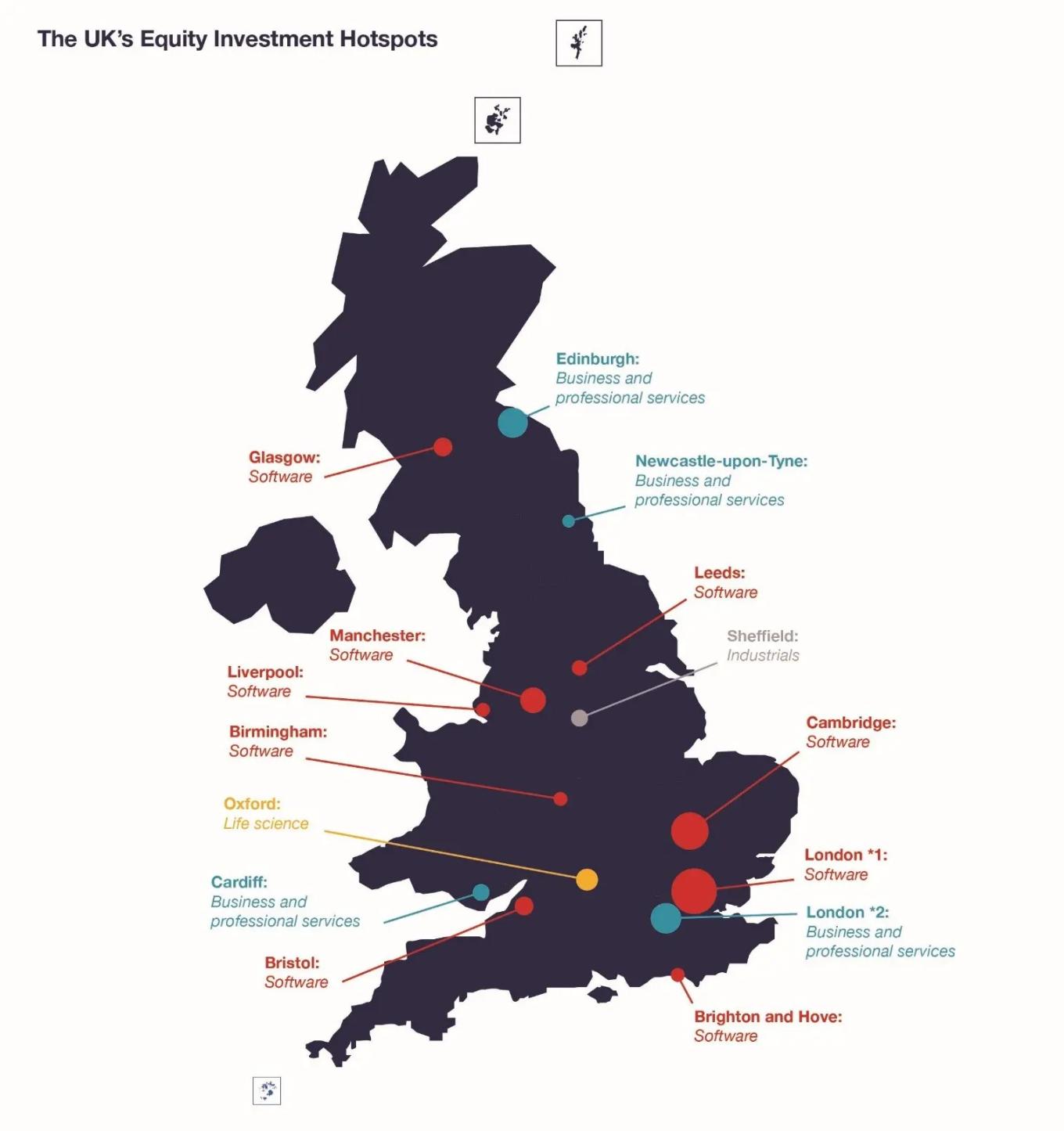 The UK's Equity Investment Hotspots map