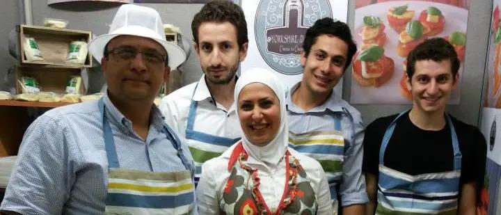 Yorkshire Dama Cheese - Razan Alsous with her husband and three children.
