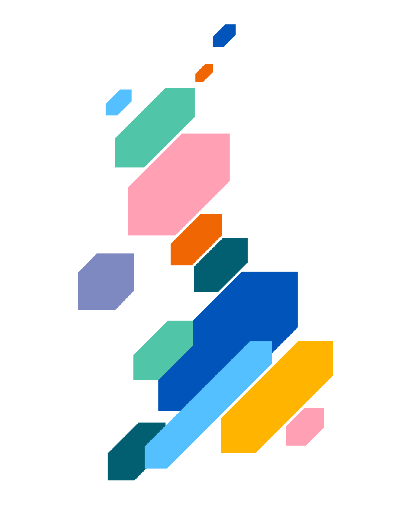 icon with lightbeam arrows in the shape of the uk map in various colours