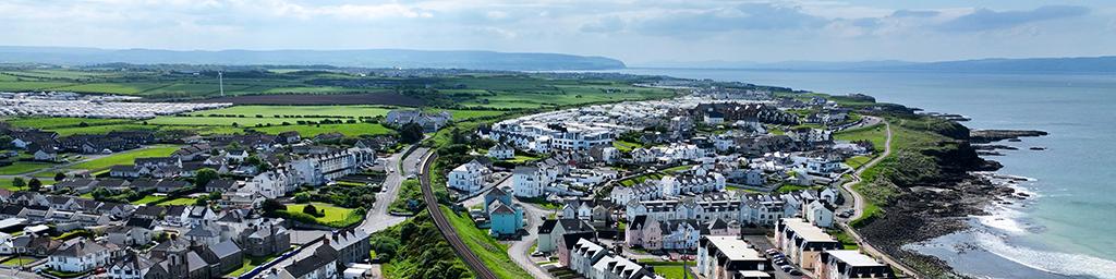 Panoramic view of Portrush in Northern Ireland