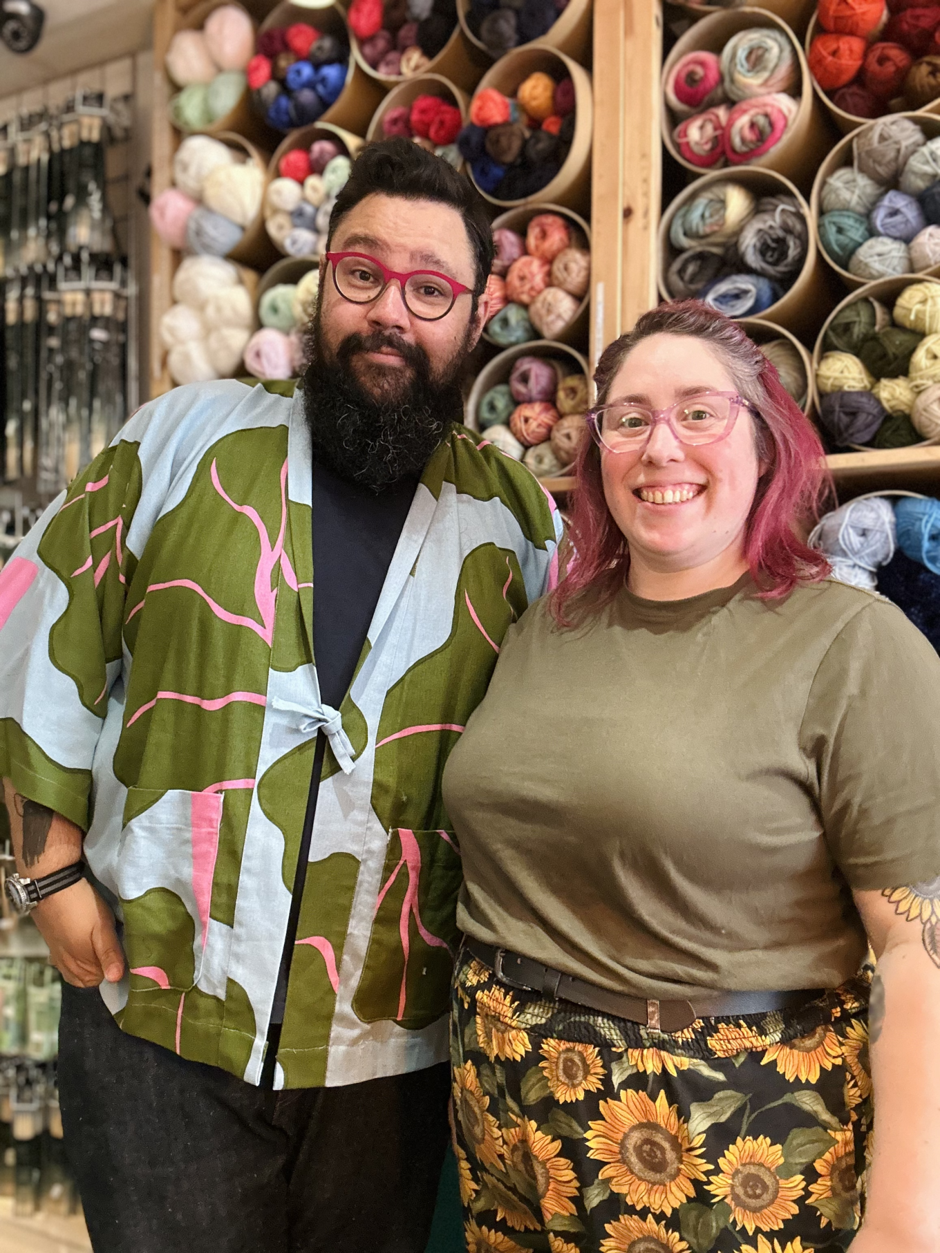 Hannah Byrne and Daniel Byrne, co-owners of Knit Nottingham