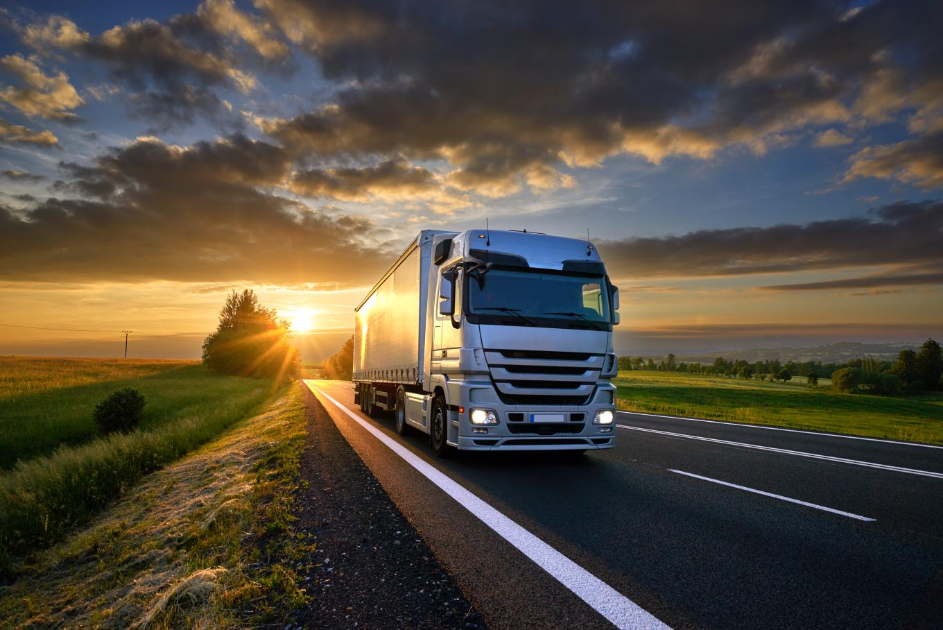 Heavy goods vehicle on road