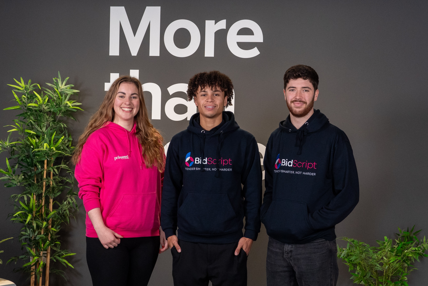 Jessica Jackson, investment manager at Praetura Ventures with the team from BidScript
