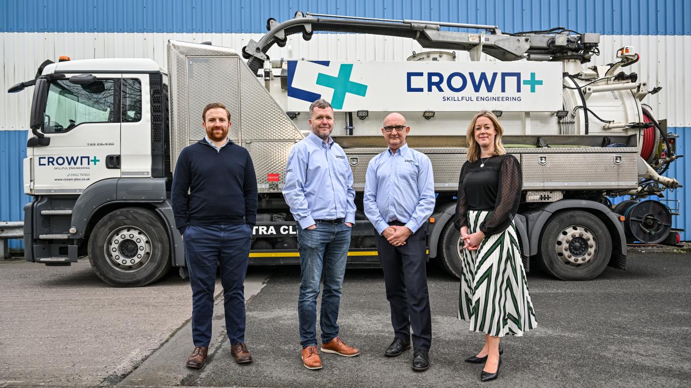 Portrait of Rafael Joseph, Mercia Ventures, Paul Connor, Gary Price, Crown Plus Limited, and Beth Bannister, British Business Bank