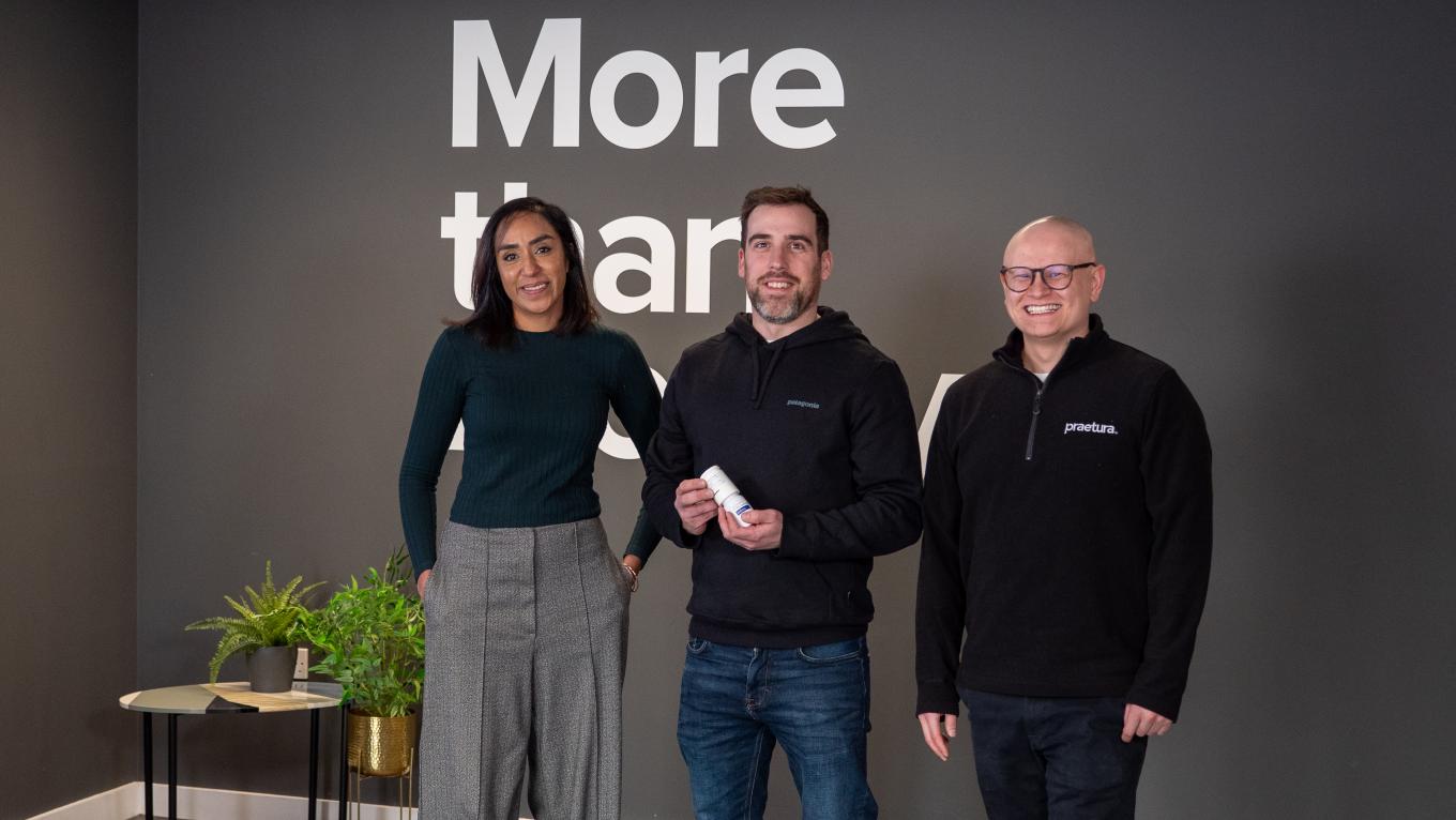 image of three people standing